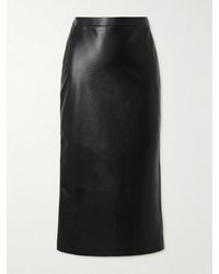 Givenchy - Paneled Leather Midi Skirt - Lyst