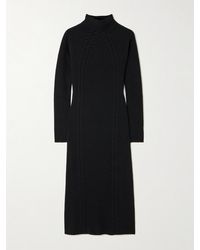 Max Mara - Robe Midi À Col Montant En Laine Et Cachemire Mélangés À Mailles Torsadées Zelanda - Lyst