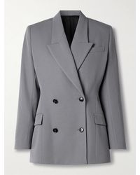 Alaïa - Double-Breasted Wool-Gabardine Blazer - Lyst