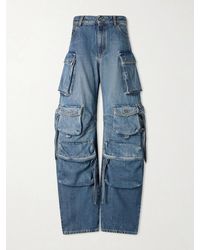The Attico - Tapered Mid-Rise Wide-Leg Cargo Jeans - Lyst