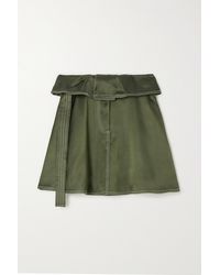 JW Anderson Belted Satin Mini Skirt - Green