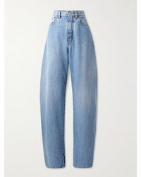 Alaïa - Round High-Rise Barrel-Leg Jeans - Lyst