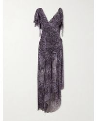 Isabel Marant - Tylena Ruffled Printed Silk Georgette Midi Dress - Lyst