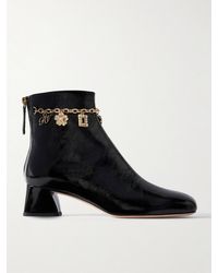 Roger Vivier - Très Vivier 45 Chain-Embellished Patent-Leather Ankle Boots - Lyst