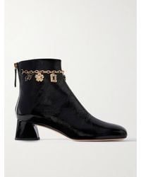 Roger Vivier - Très Vivier 45 Chain-Embellished Patent-Leather Ankle Boots - Lyst