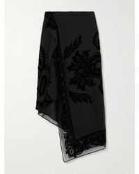 Etro - Asymmetric Devoré-Velvet Wrap Skirt - Lyst