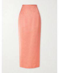 KHAITE - Winton Satin Midi Skirt - Lyst