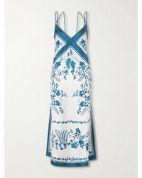 Erdem - Floral-Print Silk-Twill Midi Dress - Lyst