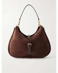 Etro - Pony Large Leather-Trimmed Suede Shoulder Bag - Lyst