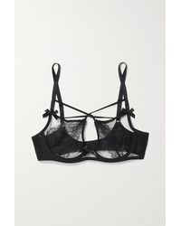Agent Provocateur Callie Satin-trimmed Embroidered Tulle Basque in Black |  Lyst