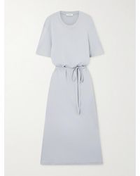 Lemaire - Midikleid Aus Baumwoll-Jersey Mit Bindegürtel - Lyst