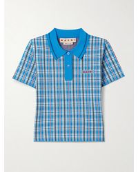 Marni - Checked Jacquard-Knit Polo Top - Lyst