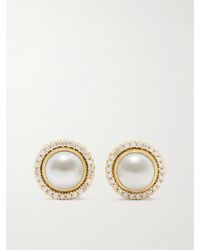 Ole Lynggaard Copenhagen - Boucles D'Oreilles En Or 18 Carats (750/1000) Perles Et Diamants Lotus - Lyst