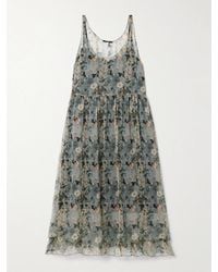 R13 - Floral-Print Silk-Crepon Midi Dress - Lyst
