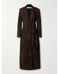 Nour Hammour - Manteau En Daim À Ceinture Vesper - Lyst