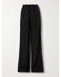 Balenciaga - Striped Satin-Jacquard Wide-Leg Pants - Lyst