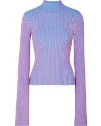 Solace London Dania Ribbed-knit Sweater - Purple