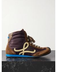 Loewe - Ballet Runner 2.0 High-Top Leather And Suede-Trimmed Shell Sneakers - Lyst