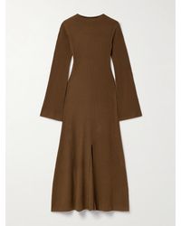 LeKasha - Logan Ribbed Organic Cashmere Midi Dress - Lyst