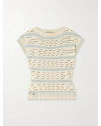 PUCCI - Striped Open-Knit Cotton-Blend Sweater - Lyst