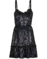 Needle & Thread Robe En Mousseline À Sequins Et À Finitions En Tulle - Noir