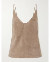 St. Agni - Tie-Detailed Suede Top - Lyst