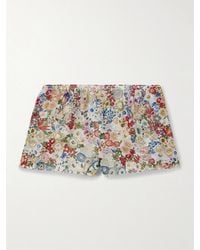 KHAITE - Tilly Floral-Print Silk-Chiffon Shorts - Lyst