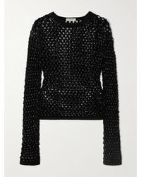 DIOTIMA - Enid Oberteil Aus Einer Gehäkelten Baumwollmischung Mit Kristallen - Lyst