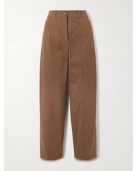 Moncler - Hose Mit Geradem Bein Aus Gabardine Aus Einer Baumwollmischung Mit Applikation - Lyst