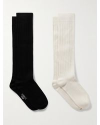 arch4 - Antwerp Set Of Two Ribbed Silk And Cashmere-Blend Socks - Lyst