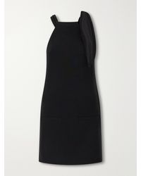 Courreges - Tie-Detailed Logo-Embroidered Crepe Mini Dress - Lyst