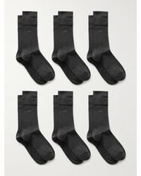 CDLP - Set Of Six Intarsia Cotton-Blend Socks - Lyst