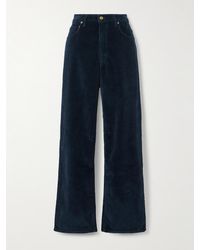 B Sides - Elissa High-Rise Wide-Leg Cotton-Corduroy Pants - Lyst