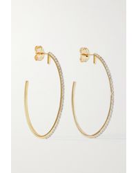 STONE AND STRAND - Xl 10-karat Gold Diamond Hoop Earrings - Lyst