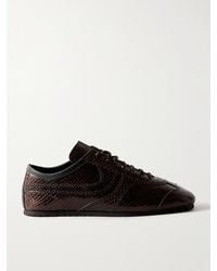 Dries Van Noten - Snake-Effect Leather Sneakers - Lyst