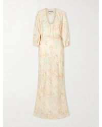 BERNADETTE - Beau Floral-Print Linen Maxi Dress - Lyst