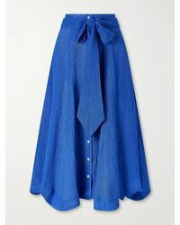 Lisa Marie Fernandez - Linen-Blend Midi Skirt - Lyst