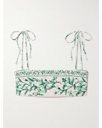 Agua Bendita - Haut De Bikini En Tissu Recyclé À Imprimé Fleuri Et À Perles Synthétiques Primavera Ceiba - Lyst