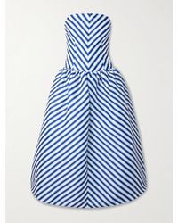 Self-Portrait - Stripe Strapless Midi Dress - Lyst