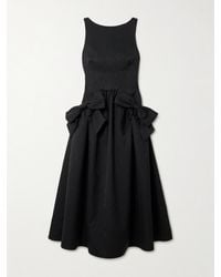 Rebecca Vallance - Narcissa Bow-Embellished Gathered Moire Midi Dress - Lyst