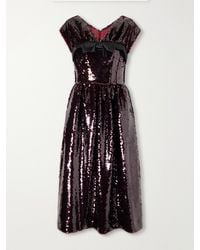 Simone Rocha - Gathered Bow-Detailed Sequined Midi Dress - Lyst
