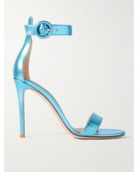 Gianvito Rossi - Portofino 105 Metallic Leather Sandals - Lyst