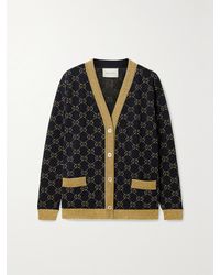 Gucci - Cardigan Aus Gg Baumwolllamé, Grösse - Lyst
