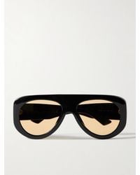 Bottega Veneta - Osservatorio Oversized Aviator-Style Acetate Sunglasses - Lyst