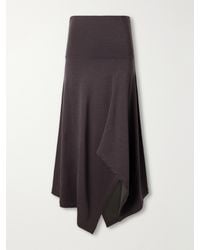 Lemaire - Relaxed Asymmetric Wool-Blend Jersey Midi Skirt - Lyst