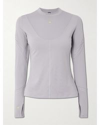 adidas By Stella McCartney - Truepurpose Perforated Printed Stretch Recycled-Jersey Top - Lyst