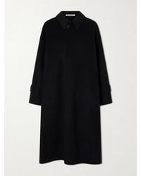 AURALEE Hard Twist Wool Twill Soutien Collar Coat in Natural | Lyst
