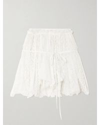 JW Anderson - Asymmetric Tie-Detailed Lace Mini Skirt - Lyst