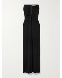 Christopher Esber - Arced Palm Strapless Gathered Jersey Maxi Dress - Lyst