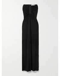 Christopher Esber - Arced Palm Strapless Gathered Jersey Maxi Dress - Lyst